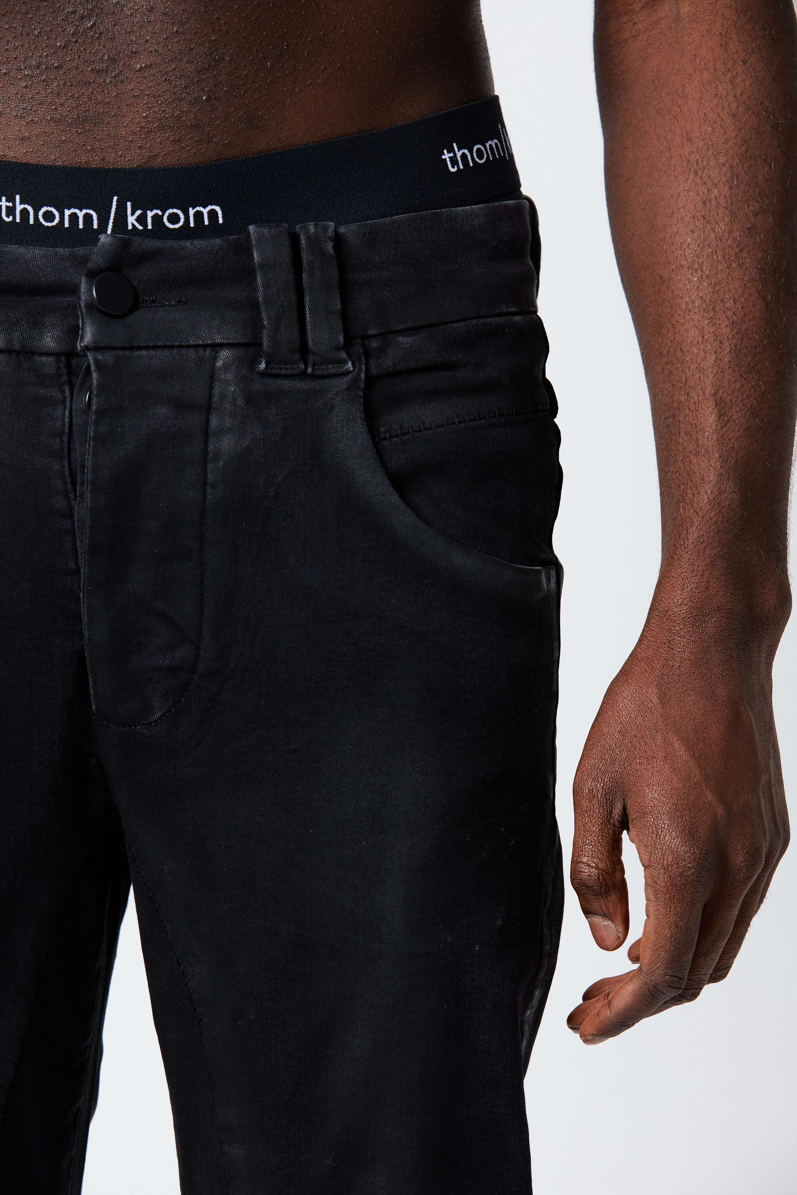 Thom Krom Black Coated Jeans